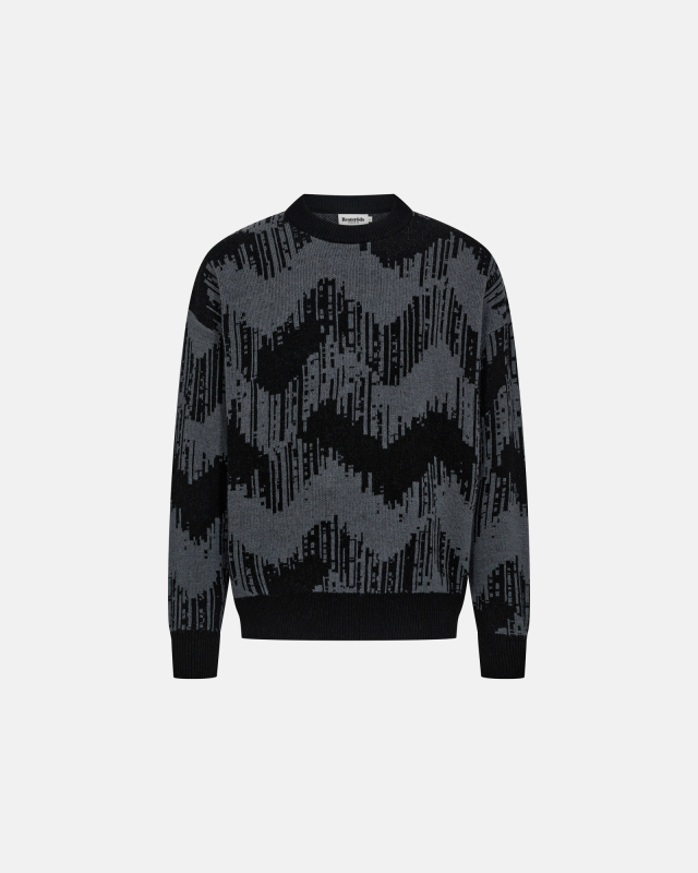 Pullover "Mick" | Wool | Black/Gray -Resteröds