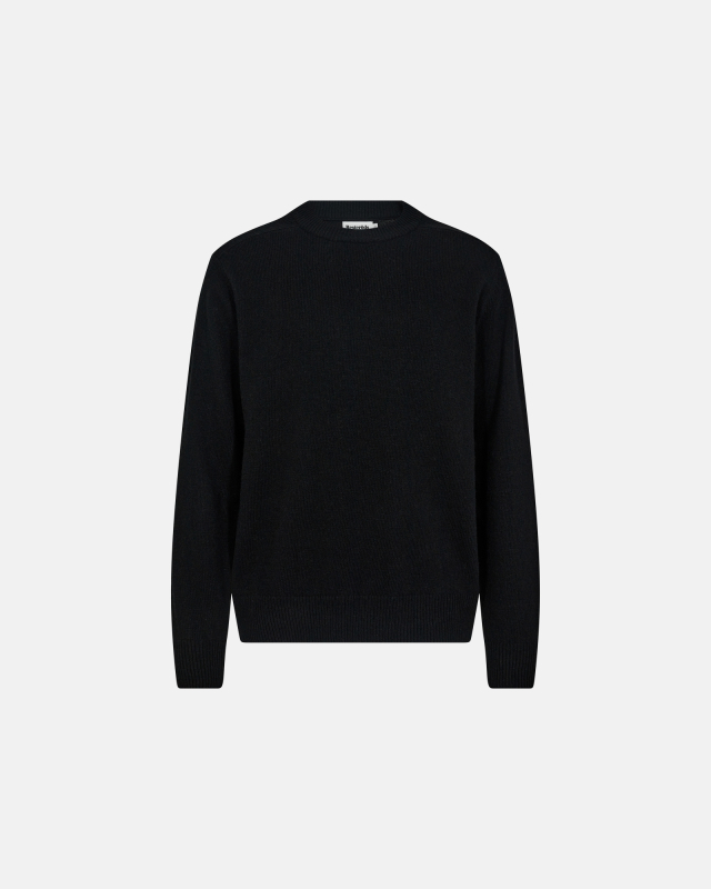Knit pullover 'Lean' | Wool | Black -Resteröds