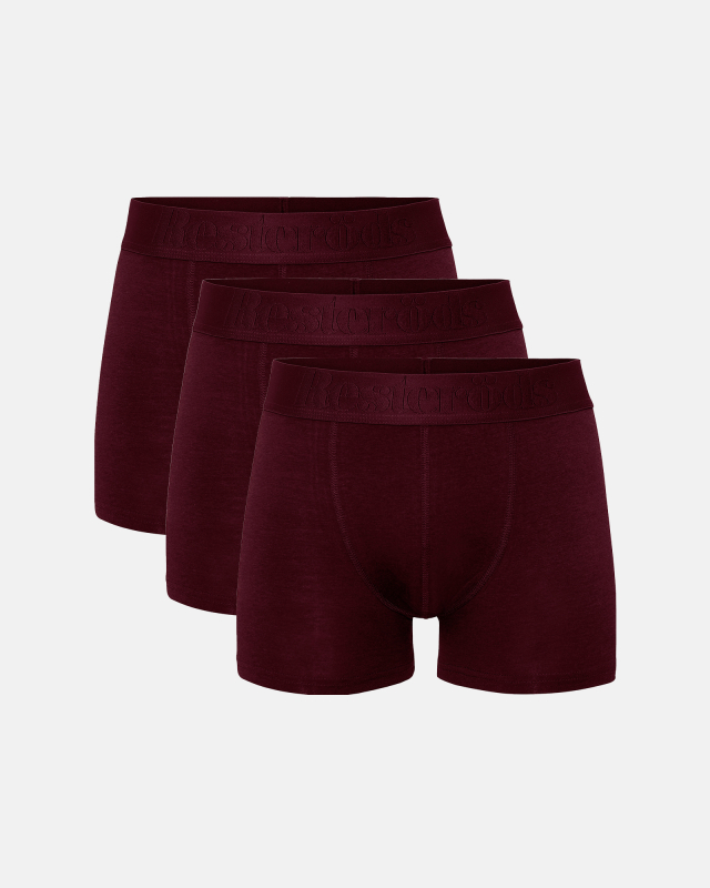 Boxers "Gunnar" Bamboo 3-pack | Burgundy -Resteröds