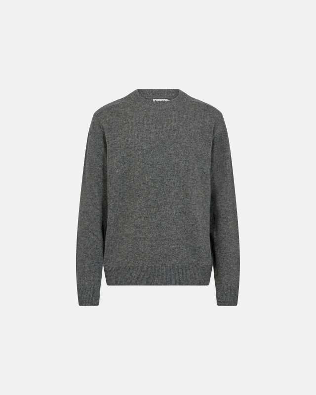 Knitted Pullover 'Lean' | Wool | Gray Melange -Resteröds