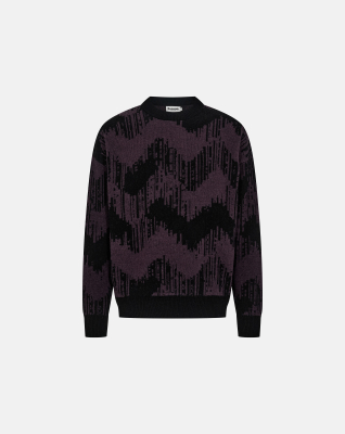 Pullover "Mick" | Wool | Black/Purple -Resteröds Pullover "Mick" | Wool | Black/Purple -Resteröds