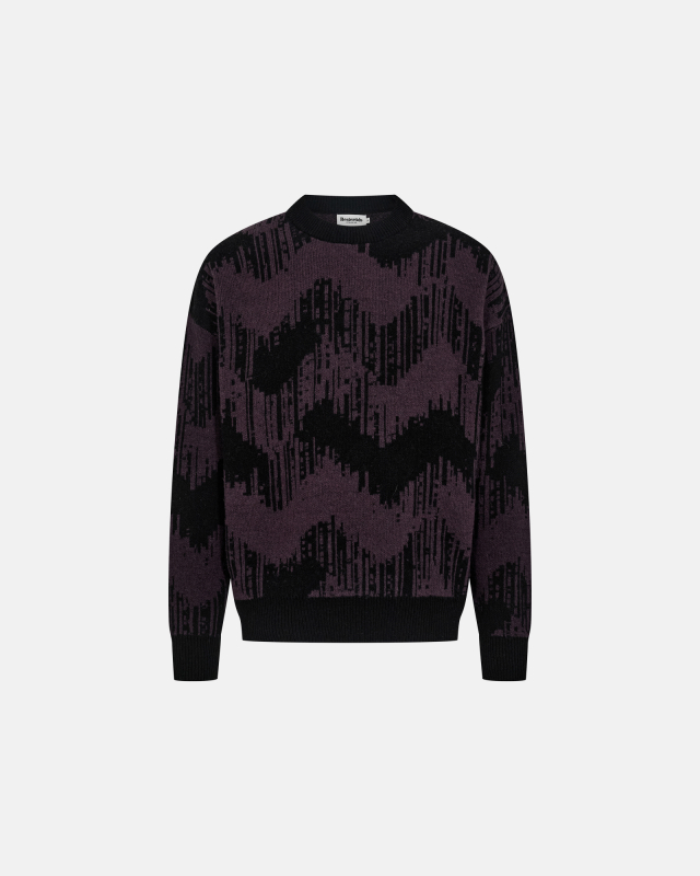 Pullover "Mick" | Wool | Black/Purple -Resteröds