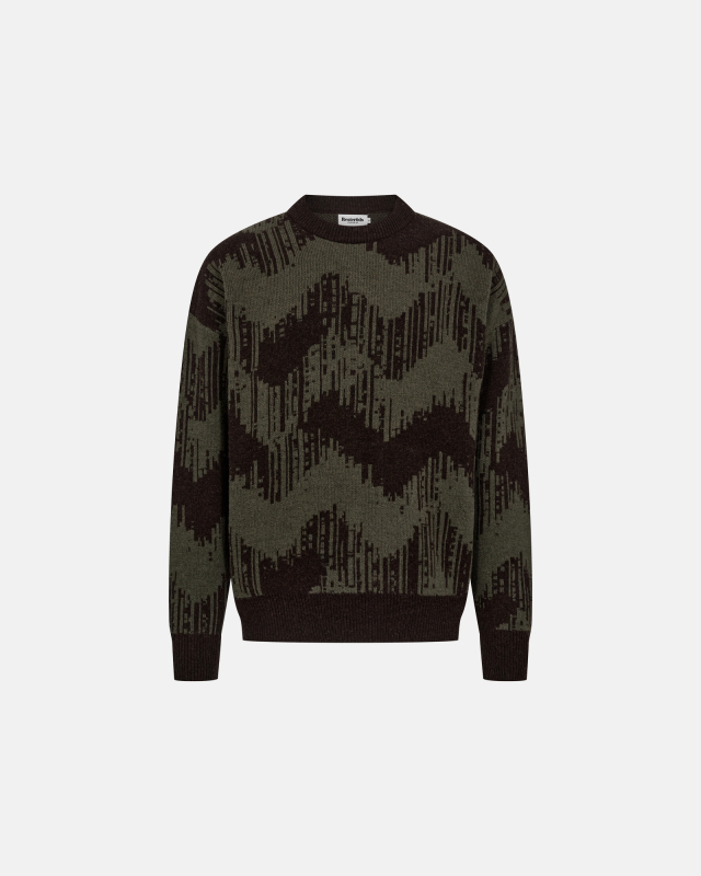 Pullover "Mick", Wool, Brown/Green