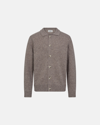 Knit Cardigan 'Dean' | Wool | Sand -Resteröds Knit Cardigan 'Dean' | Wool | Sand -Resteröds
