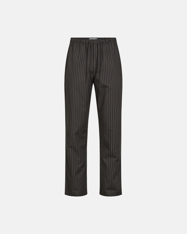 Pyjama Pants 'Sandman' | 100% Cotton | Dark Gray with Stripes -Resteröds