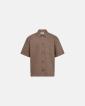 Short-sleeved shirt "noah" | 100% cotton | Brown - Resteröds