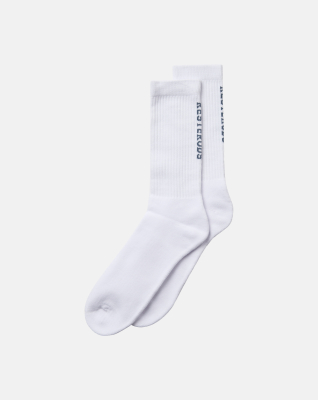 Tennis socks "Resteröds" 2-pack | Cotton | White with blue -Resteröds Tennis socks "Resteröds" 2-pack | Cotton | White with blue -Resteröds