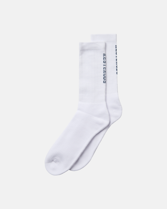 Tennis socks "Resteröds" 2-pack | Cotton | White with blue -Resteröds