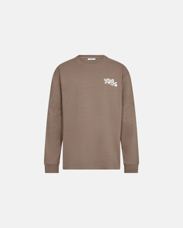 Long-sleeved t-shirt | 100% cotton | Brown -Resteröds