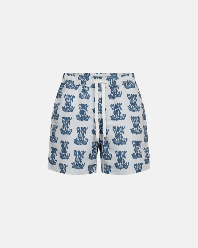 Swim shorts "Willy" | 100% polyester | Blue with pattern -Resteröds
