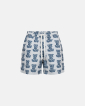 Swim shorts "Willy" | 100% polyester | Blue with pattern - Resteröds