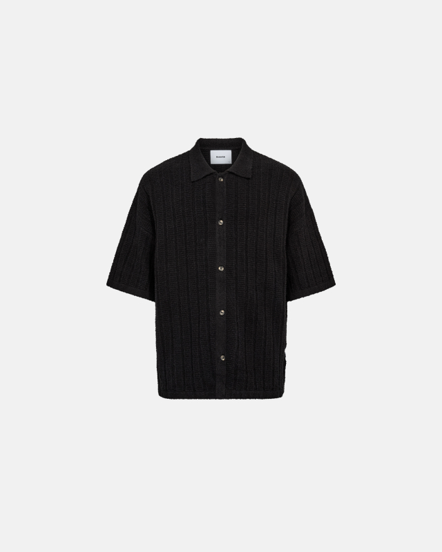 Short-sleeved shirt "George" | Cotton | Black -Resteröds