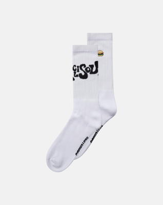 Tennis socks 2-pack, Cotton, White with burger Tennis socks 2-pack, Cotton, White with burger