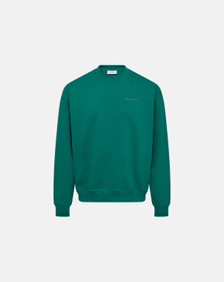 Crewneck sweatshirt "drake" | 100% cotton | Green with back print -Resteröds Crewneck sweatshirt "drake" | 100% cotton | Green with back print -Resteröds