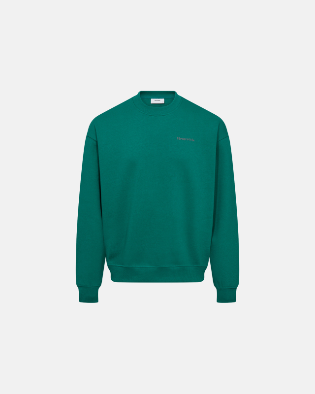 Crewneck sweatshirt "drake" | 100% cotton | Green with back print -Resteröds