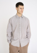 Shirt 'Davis' | 100% Cotton | Brown with stripes -Resteröds