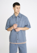 Short-sleeved shirt "noah" | 100% cotton | Blue - Resteröds