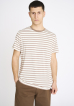 T-shirt 'O-neck' | Bamboo Viscose | Brown Striped - Resteröds