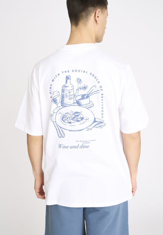 T-shirt with print "tas" | 100% cotton | White -Resteröds