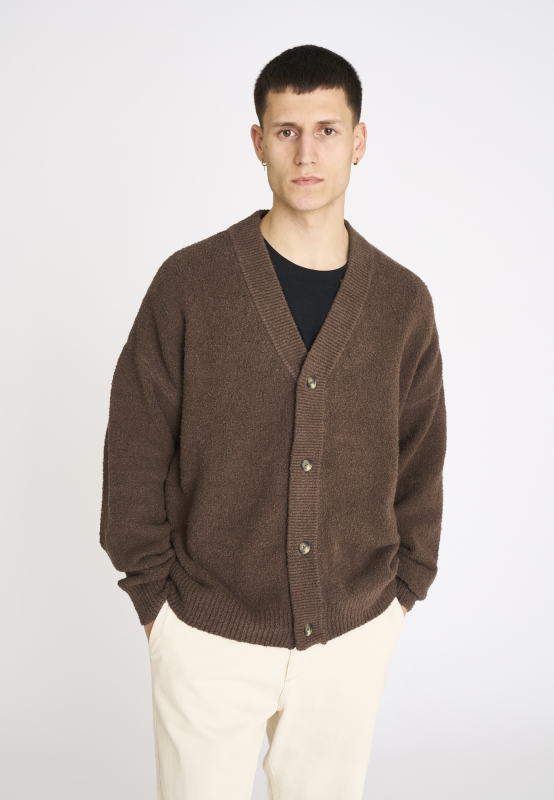 Cardigan "chen" | Cotton | Brown -Resteröds