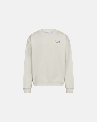 Crewneck sweatshirt "drake" | 100% cotton | Off-white with print -Resteröds Crewneck sweatshirt "drake" | 100% cotton | Off-white with print -Resteröds