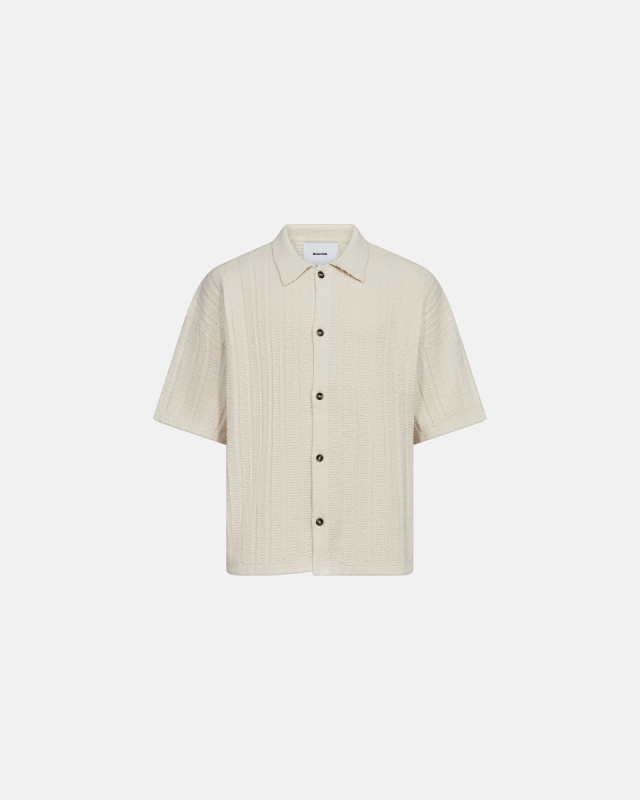 Short-sleeved shirt "George" | Cotton | Off white -Resteröds