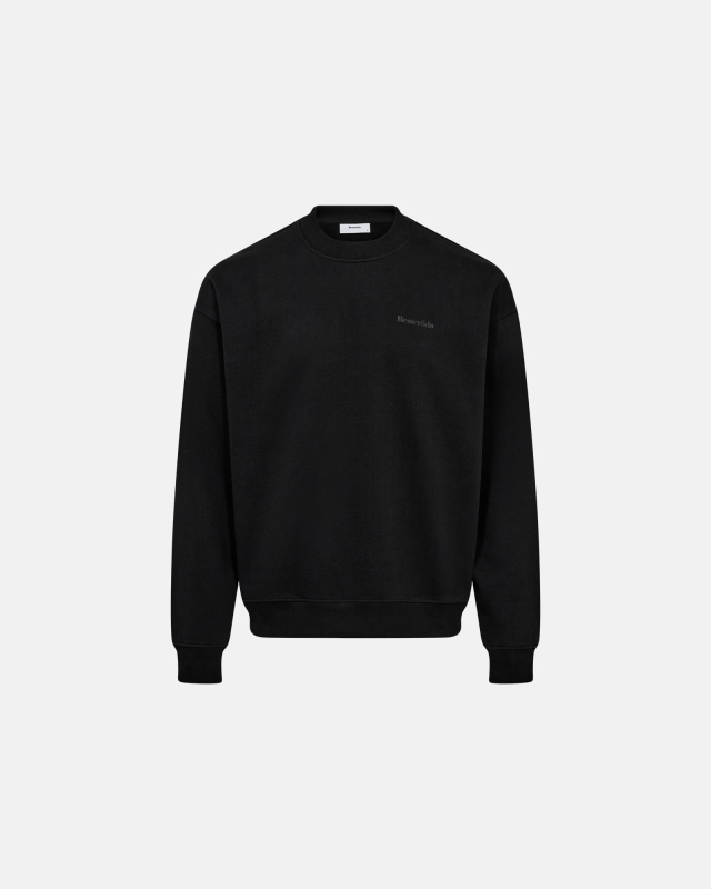 Crewneck sweatshirt "Drake" | 100% cotton | Black with back print -Resteröds