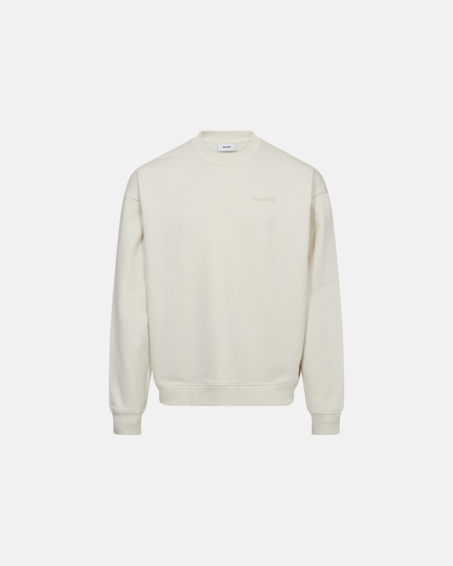Crewneck sweatshirt "Drake" | 100% cotton | Off-white with back print -Resteröds