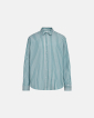 Shirt 'Davis' | 100% Cotton | Green with stripes - Resteröds