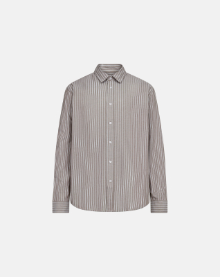 Shirt 'Davis' | 100% Cotton | Brown with stripes -Resteröds Shirt 'Davis' | 100% Cotton | Brown with stripes -Resteröds
