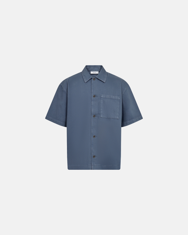 Short-sleeved shirt "noah" | 100% cotton | Blue -Resteröds