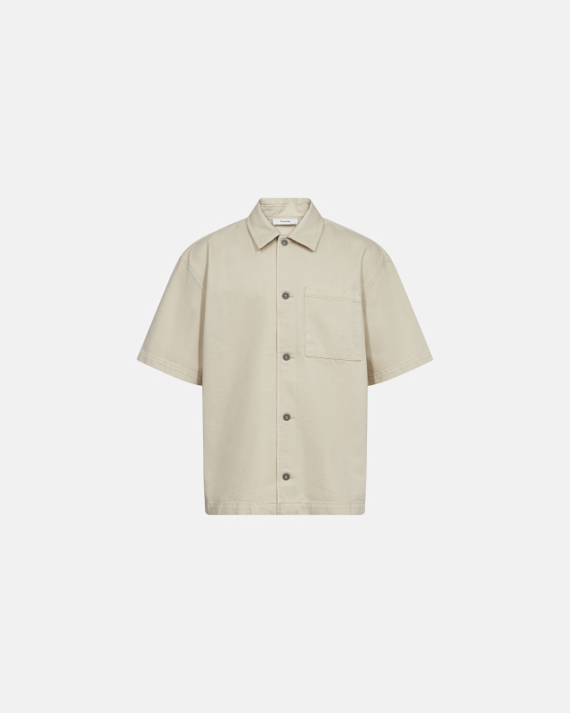 Short-sleeved shirt "noah" | 100% cotton | Off white -Resteröds