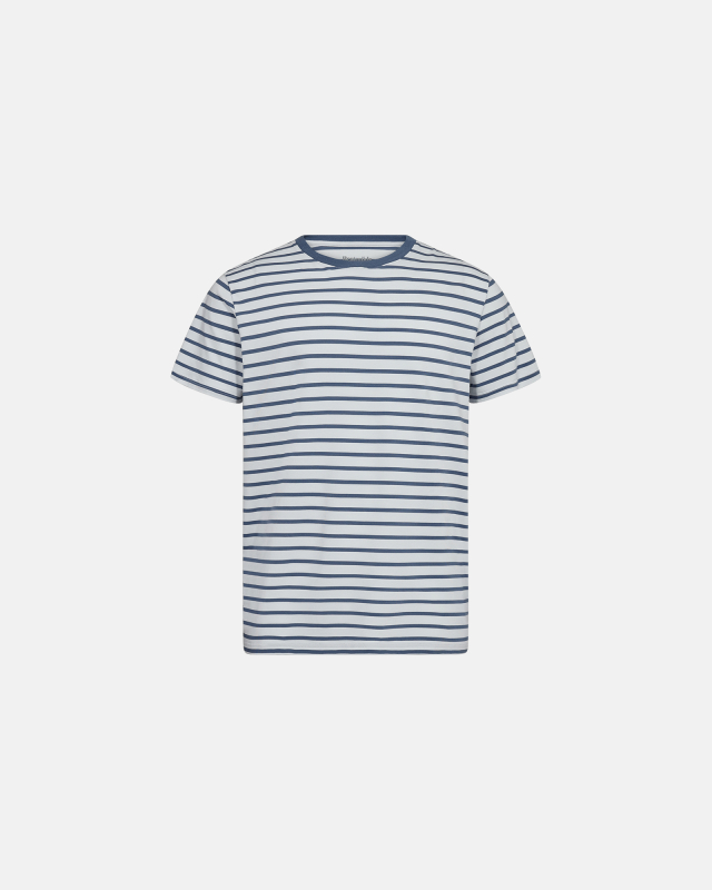 T-shirt "O-neck" | Bamboo Viscose | Blue Striped -Resteröds