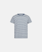 T-shirt "O-neck" | Bamboo Viscose | Blue Striped - Resteröds