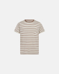 T-shirt | Bamboo viscose | Brown Striped - Resteröds