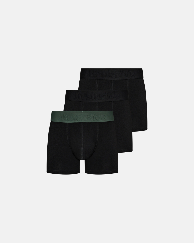 Boxers "gunnar" 3-pack | Bamboo Viscose | Black/Green -Resteröds