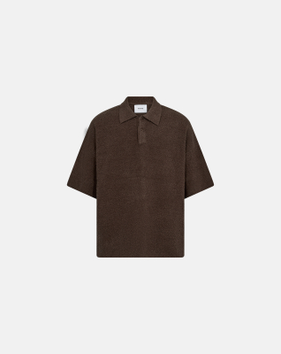 Polo T-shirt "Jim" | Cotton | Brown -Resteröds Polo T-shirt "Jim" | Cotton | Brown -Resteröds