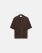 Polo T-shirt "Jim" | Cotton | Brown - Resteröds