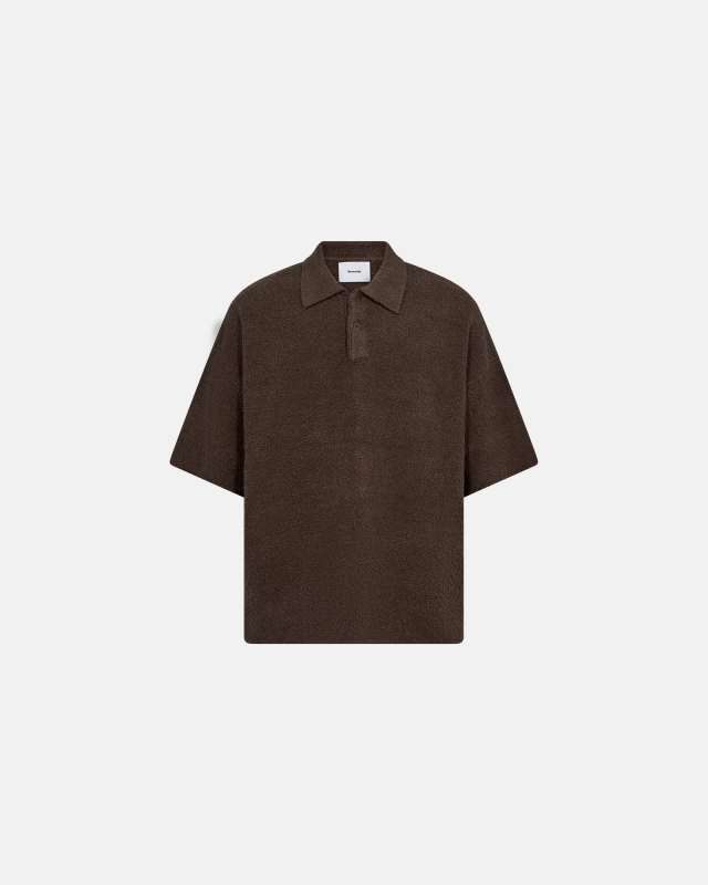 Polo T-shirt "Jim" | Cotton | Brown -Resteröds