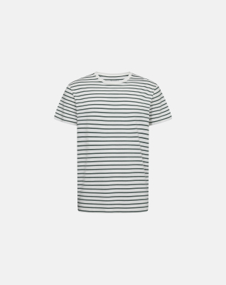 R-neck Tee Bamboo | Green striped -Resteröds R-neck Tee Bamboo | Green striped -Resteröds