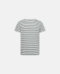 R-neck Tee Bamboo | Green striped - Resteröds