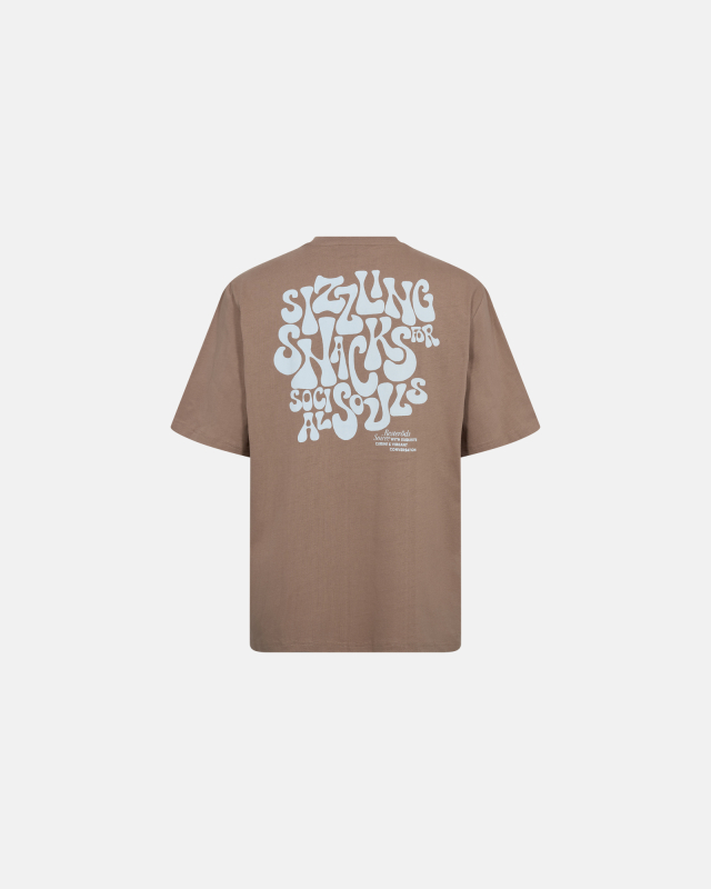 T-shirt with print "tas" | 100% cotton | Brown -Resteröds