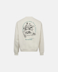 Crewneck sweatshirt "Drake" | 100% cotton | Off-white with back print - Resteröds