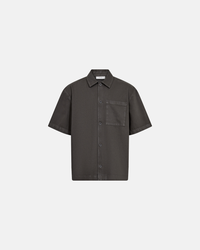 Short-sleeved shirt "Noah" | 100% Cotton | Grey -Resteröds