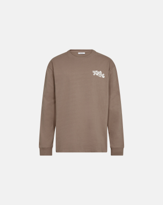 Long-sleeved t-shirt | 100% Cotton | Brown -Resteröds Long-sleeved t-shirt | 100% Cotton | Brown -Resteröds