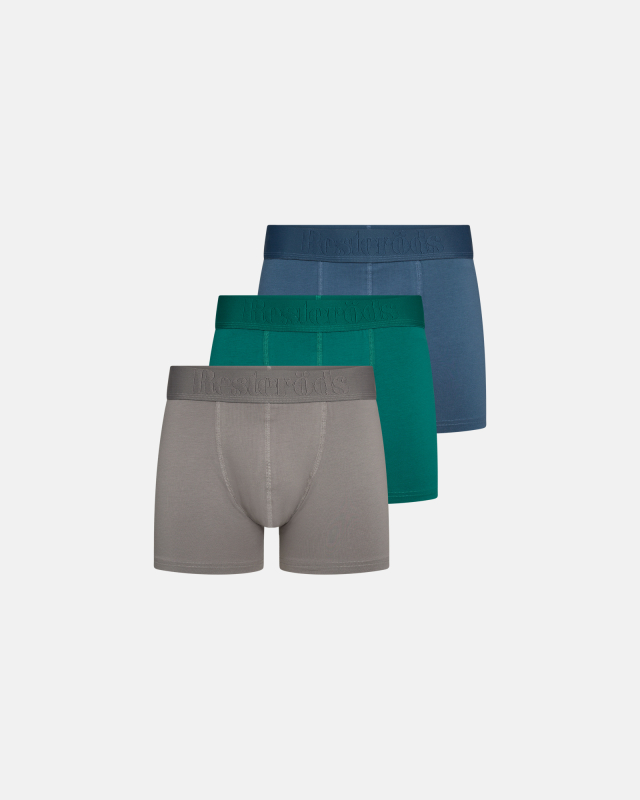 Boxers "Gunnar" 3-pack | Bamboo Viscose | Grey/Green/Blue -Resteröds