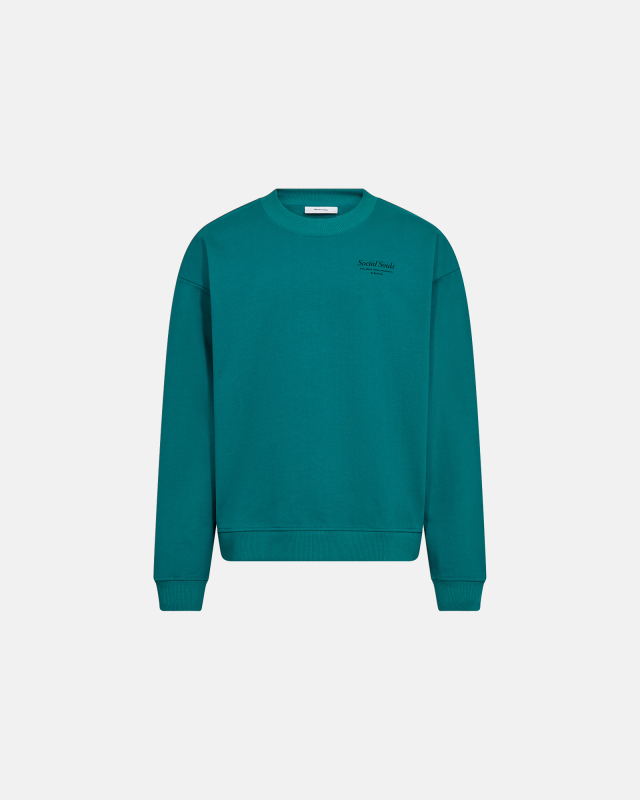 Crewneck sweatshirt "Drake", 100% Cotton, Green with print