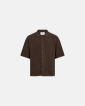 Short-sleeved shirt "George" | Cotton | Brown - Resteröds