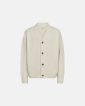 Cardigan "Chen" | Cotton | Off-white - Resteröds