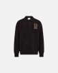Long-sleeved polo "Eddy" | Cotton | Black - Resteröds